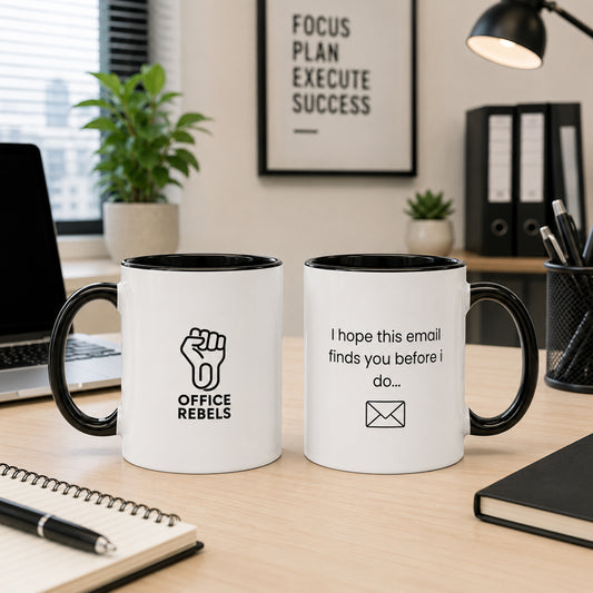 "I hope this email finds you before i do..." Mug